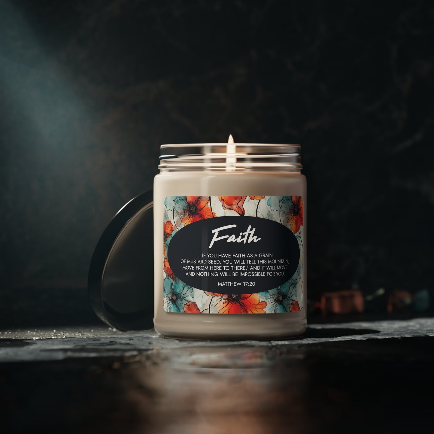 "Faith" - Matthew 17:20 - Scented Soy Candle, 9oz