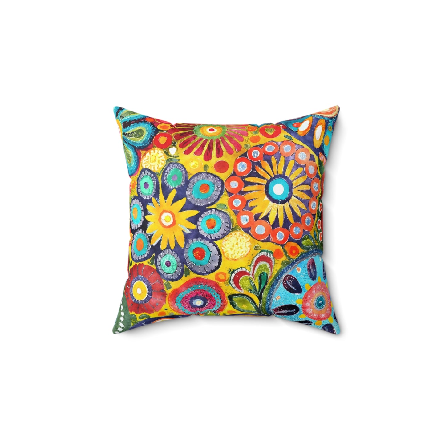 Floral Fusion Funk - Square Throw Pillow