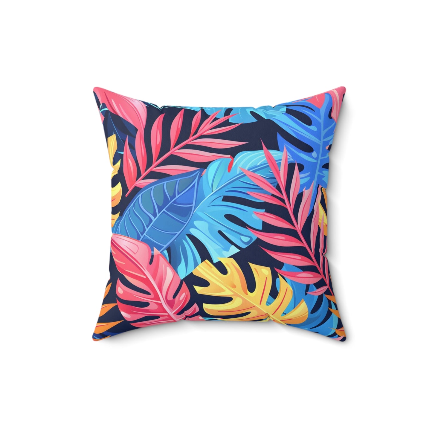 Tropical Sunset Leaf - Square Throw Pillow