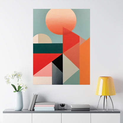 Sunset Symmetry - Modern Wall Art (Unframed)