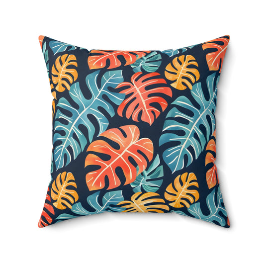 Coral Reef Leaf - Square Throw Pillow