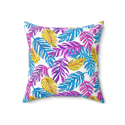 Vibrant Summer Leaf - Square Throw Pillow