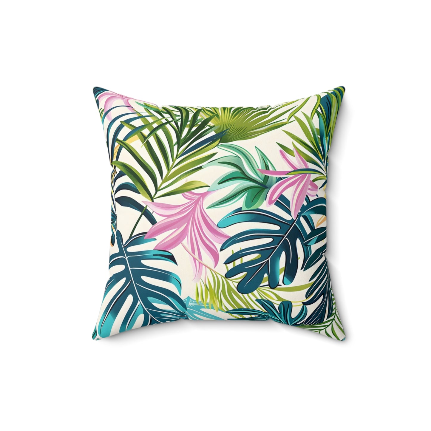 Paradise Bloom Leaf - Square Throw Pillow