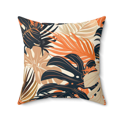 Desert Nightfall Leaf - Square Throw Pillow