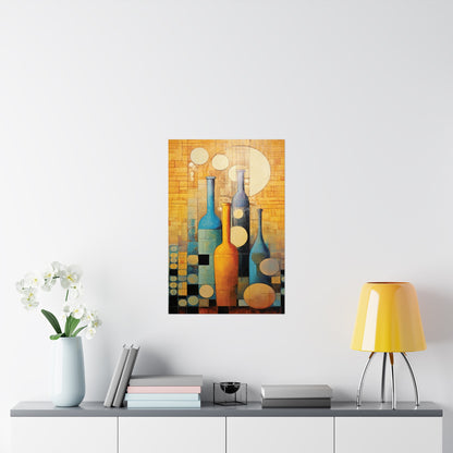 Cubist Cellar Dreams - Modern Wall Art (Unframed)