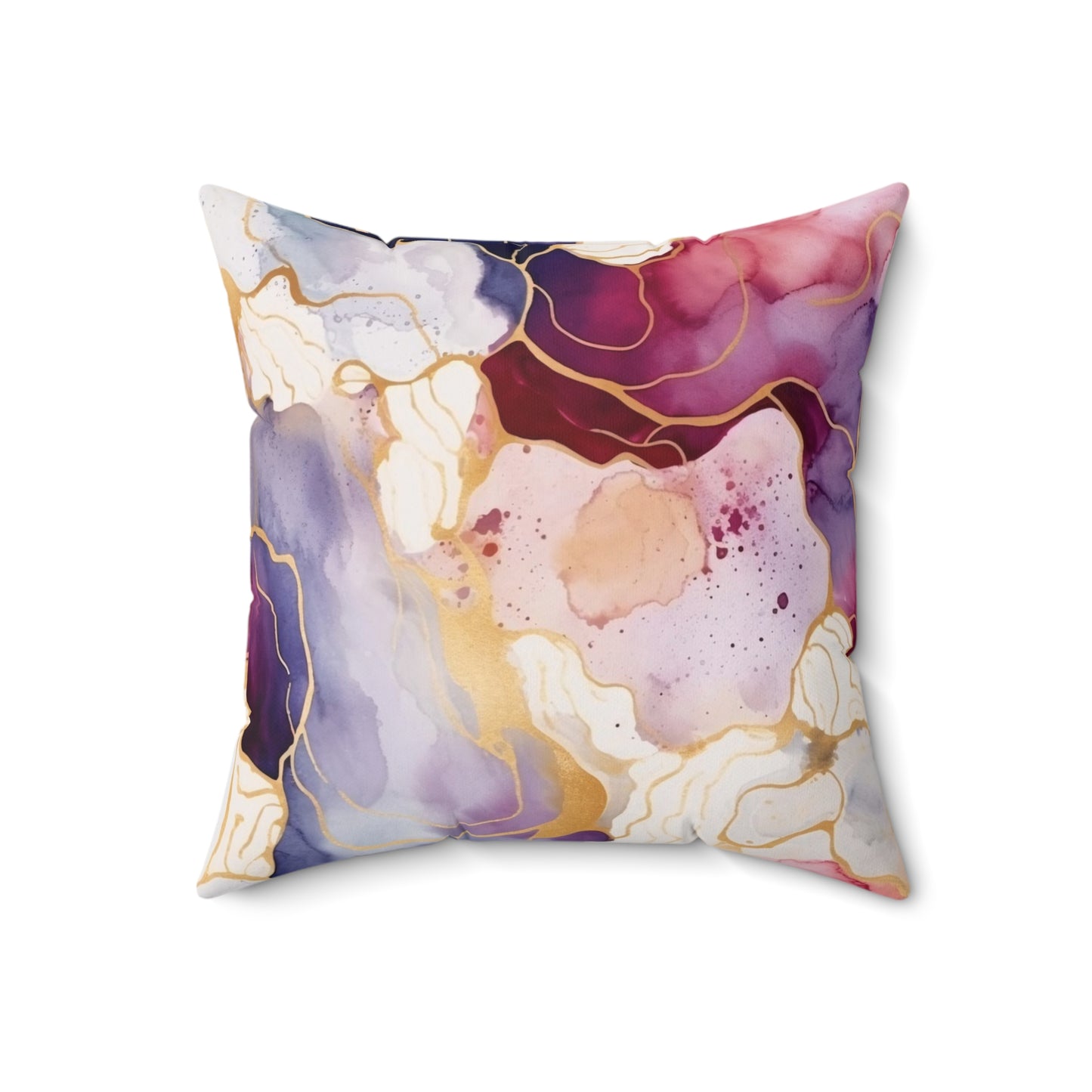 Ivory Jazzberry Jam - Watercolor Square Pillow