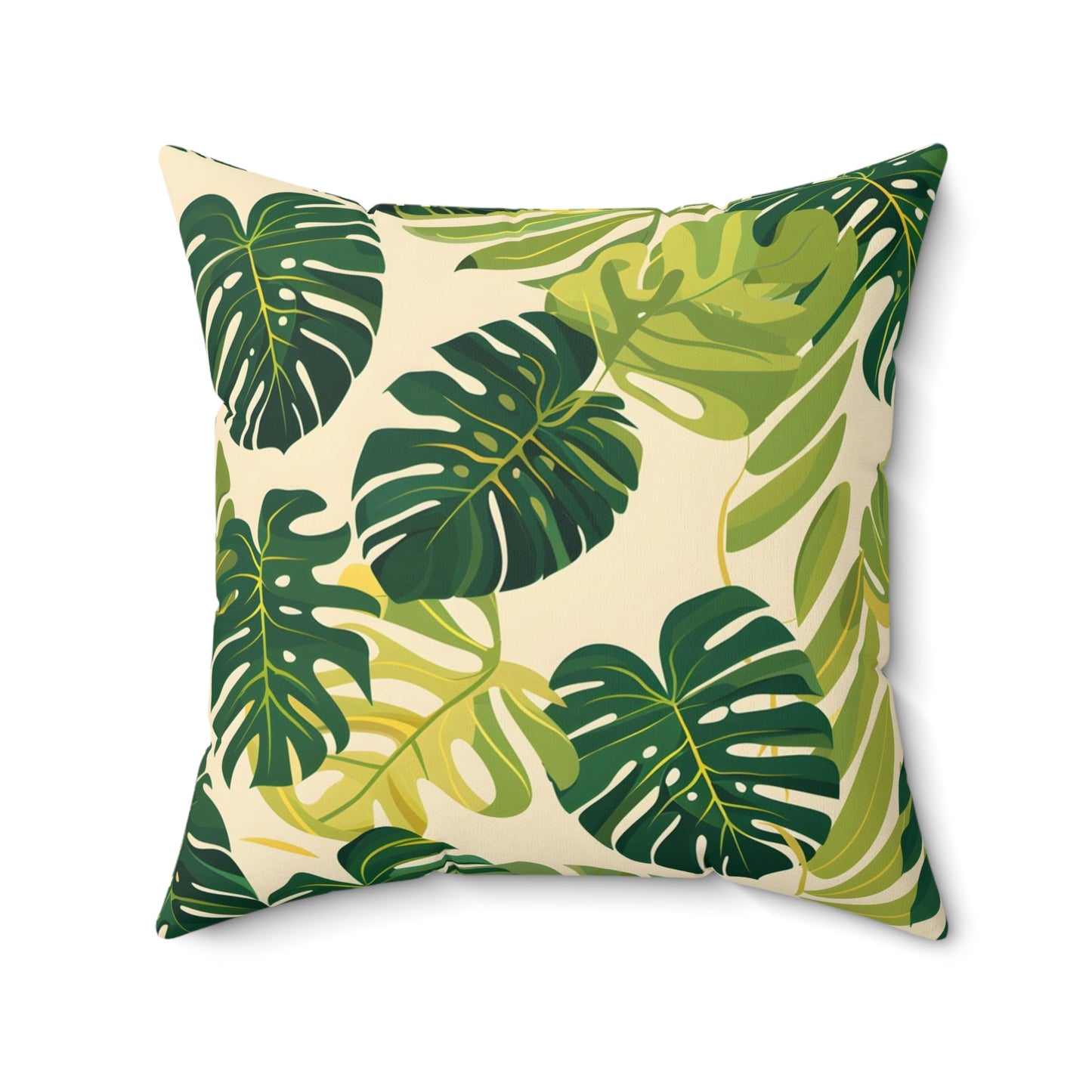 Sunshine Jungle Leaf - Square Throw Pillow