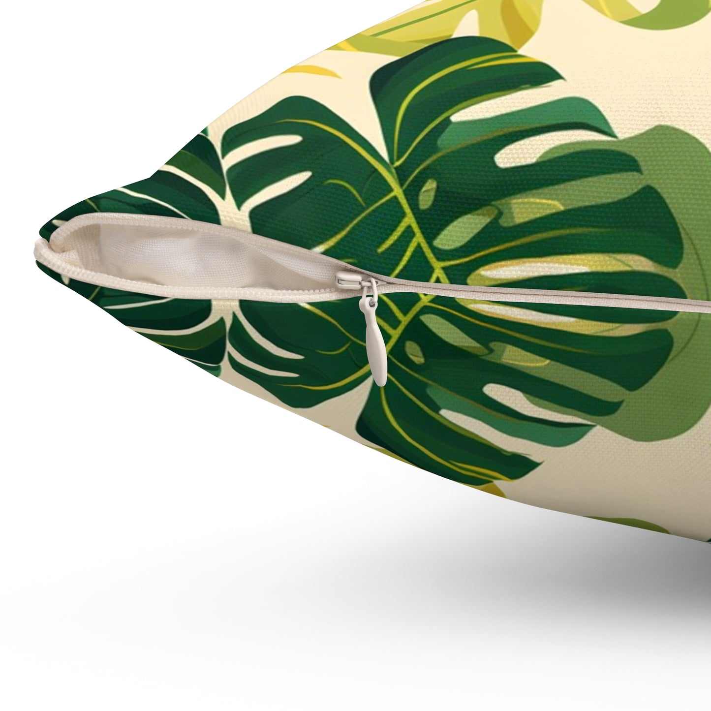 Sunshine Jungle Leaf - Square Throw Pillow