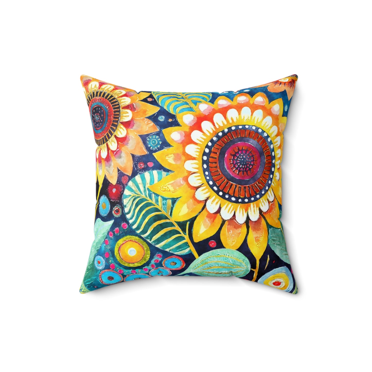 Vibrant Petal Pop - Square Throw Pillow