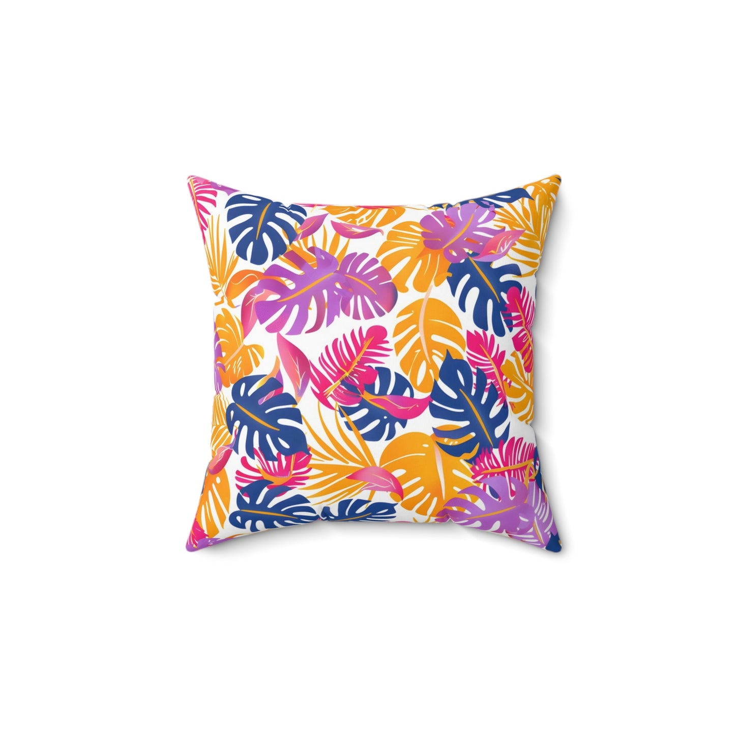 Midnight Bloom Leaf - Square Throw Pillow