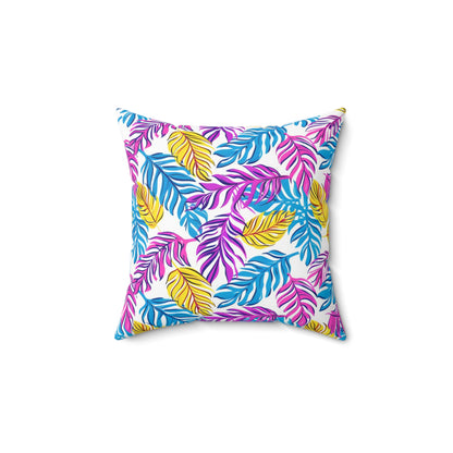 Vibrant Summer Leaf - Square Throw Pillow