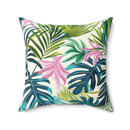 Paradise Bloom Leaf - Square Throw Pillow