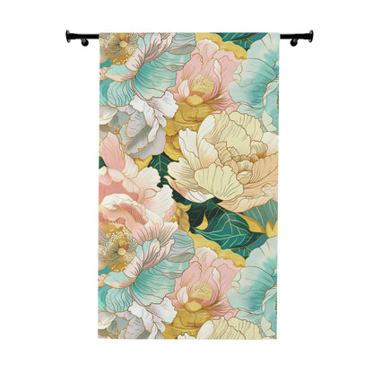 Vintage Watercolor Blossom - Japanese Window Curtain