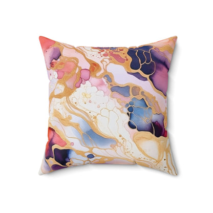 Blackcurrant Splash - Watercolor Square Pillow