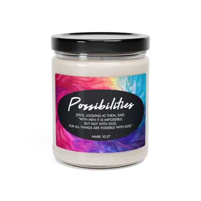 "Possibilities" - Mark 10:27 - Scented Soy Candle, 9oz