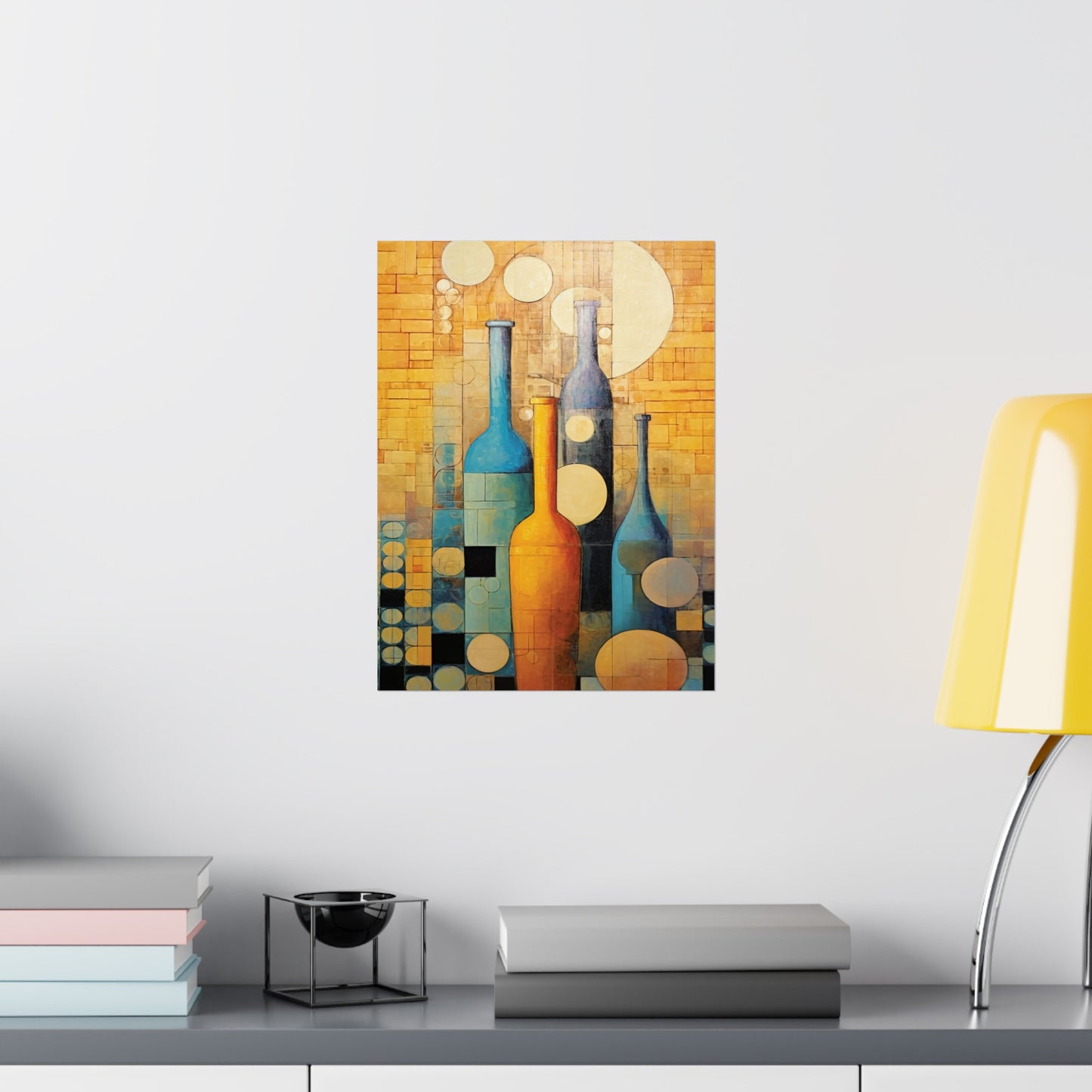 Cubist Cellar Dreams - Modern Wall Art (Unframed)