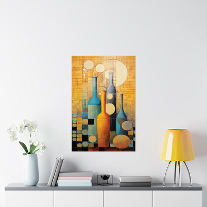 Cubist Cellar Dreams - Modern Wall Art (Unframed)