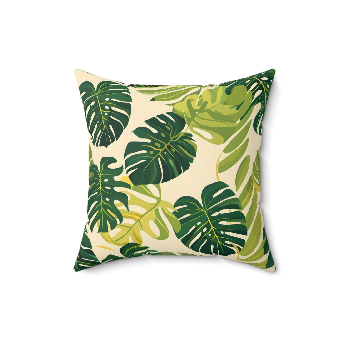 Sunshine Jungle Leaf - Square Throw Pillow