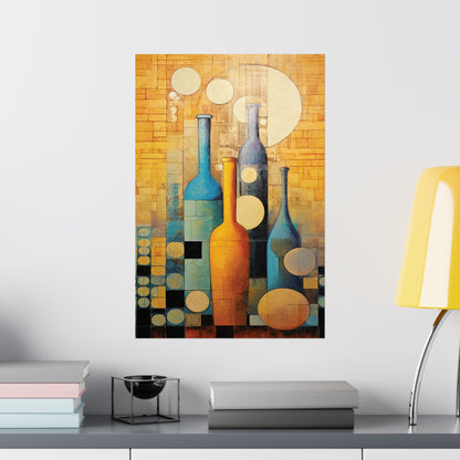 Cubist Cellar Dreams - Modern Wall Art (Unframed)