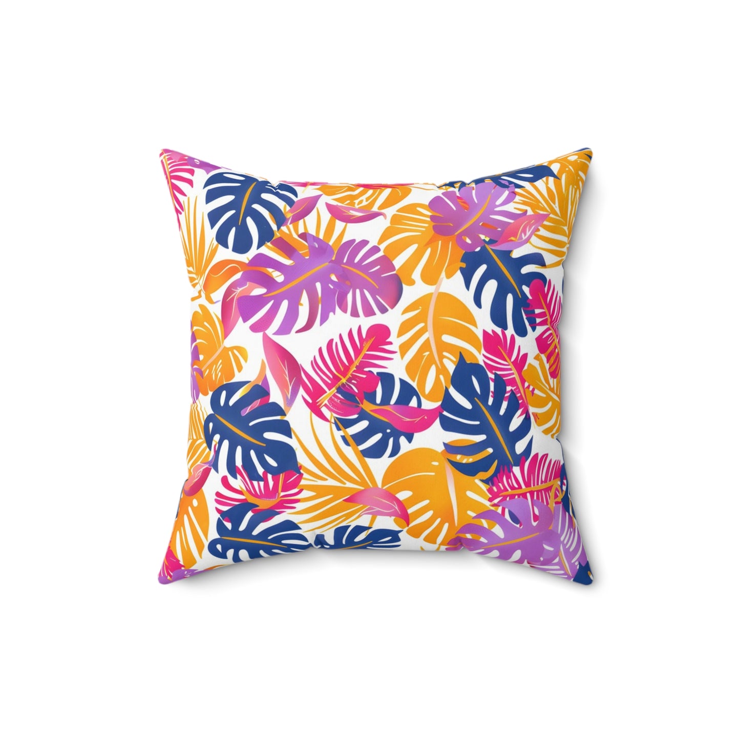 Midnight Bloom Leaf - Square Throw Pillow