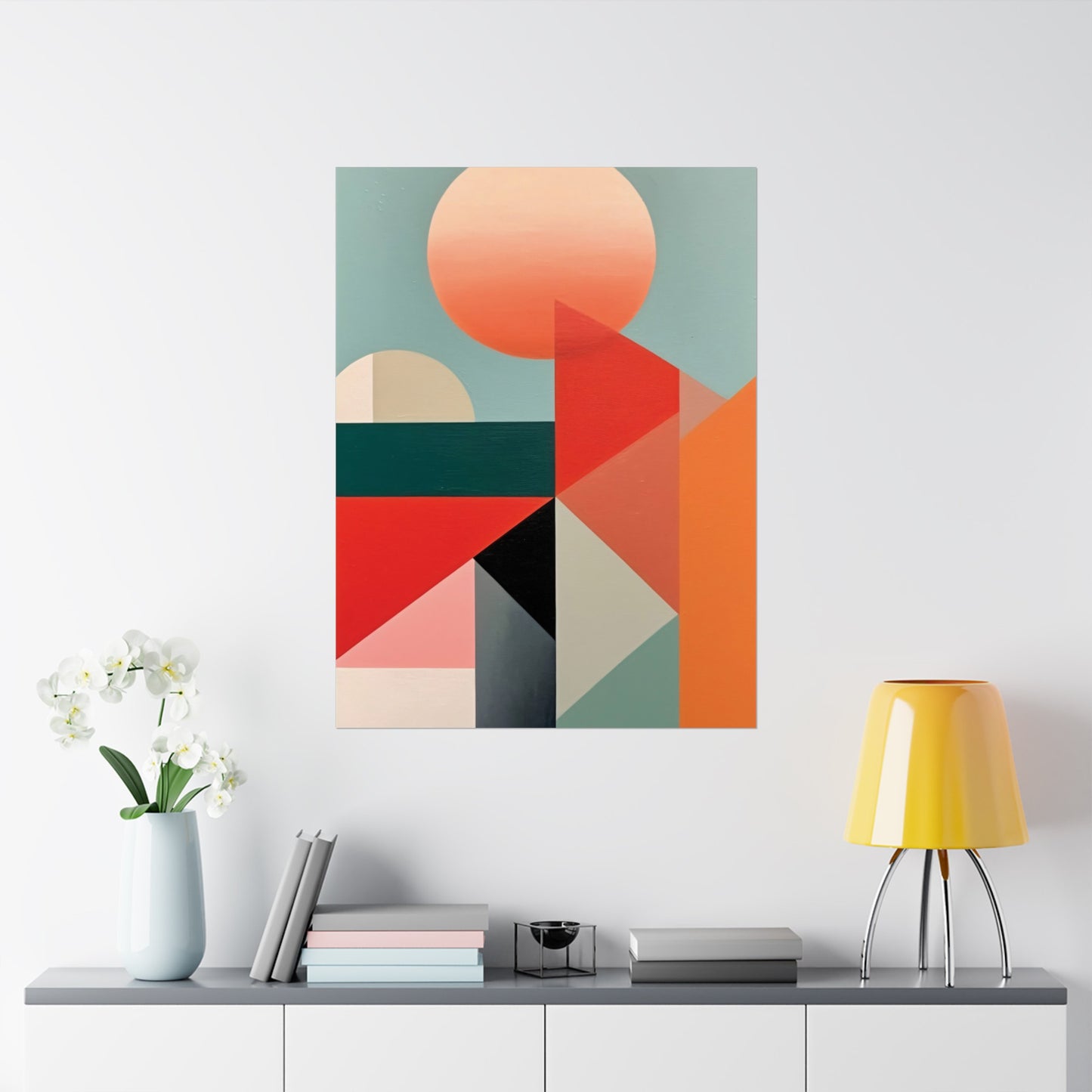 Sunset Symmetry - Modern Wall Art (Unframed)