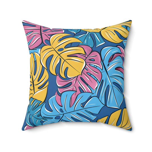 Summer Bliss Leaf - Square Throw Pillow