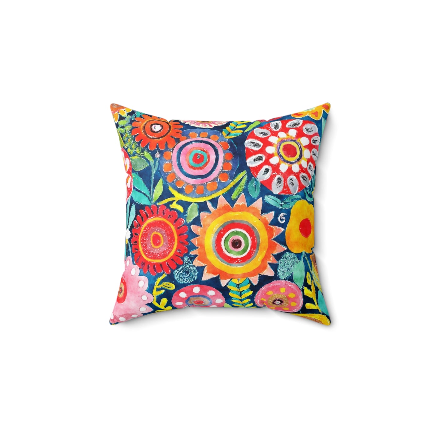 Eclectic Blossom Blast - Square Throw Pillow