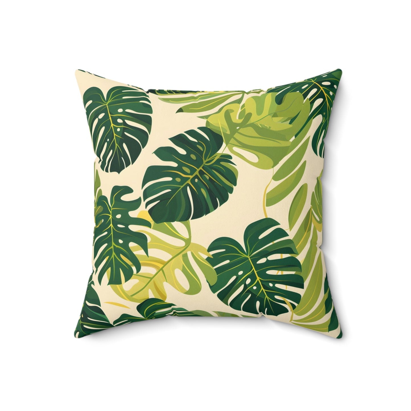 Sunshine Jungle Leaf - Square Throw Pillow