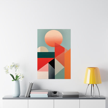 Sunset Symmetry - Modern Wall Art (Unframed)