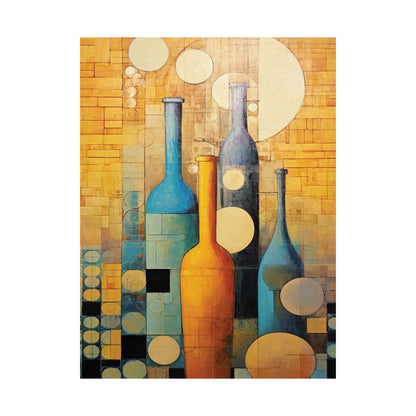 Cubist Cellar Dreams - Modern Wall Art (Unframed)