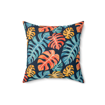 Coral Reef Leaf - Square Throw Pillow