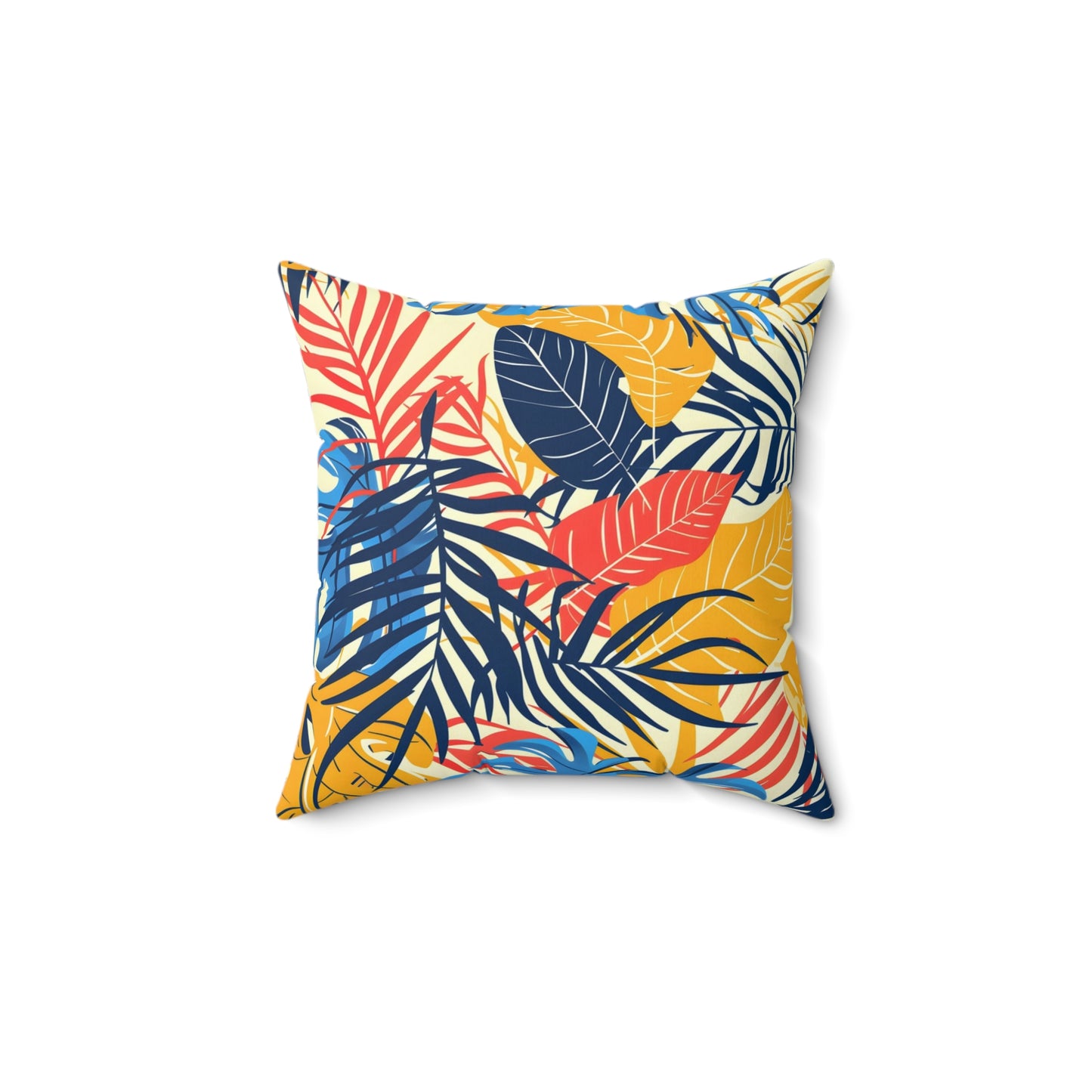 Sun-Kissed Oasis Leaf - Square Throw Pillow