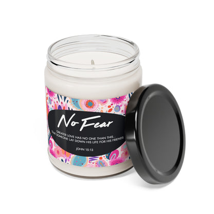 "No Fear" - John 15:13 - Scented Soy Candle, 9oz