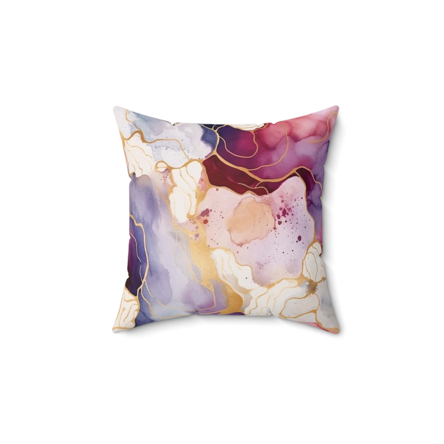 Ivory Jazzberry Jam - Watercolor Square Pillow