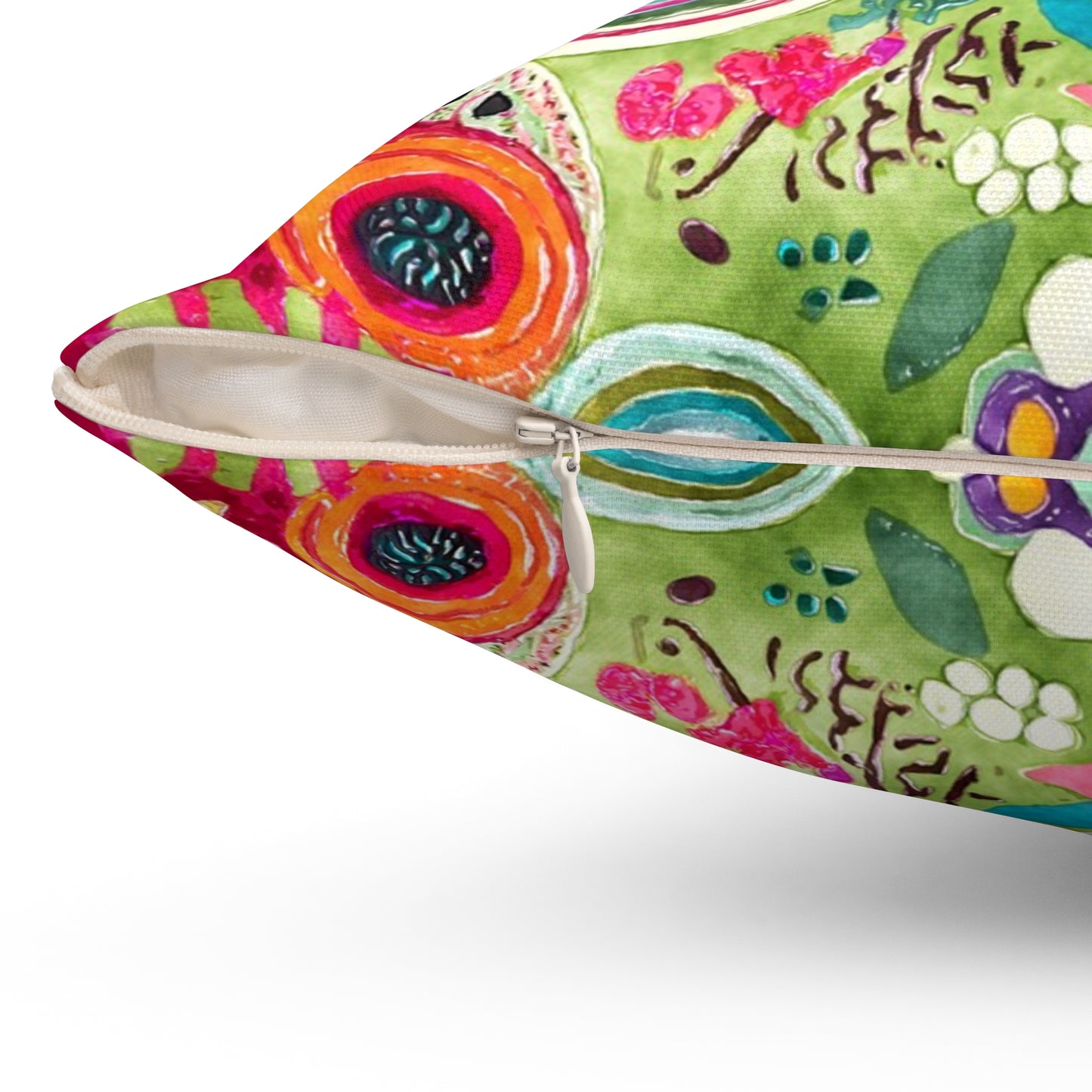 Groovy Petal Parade - Square Throw Pillow