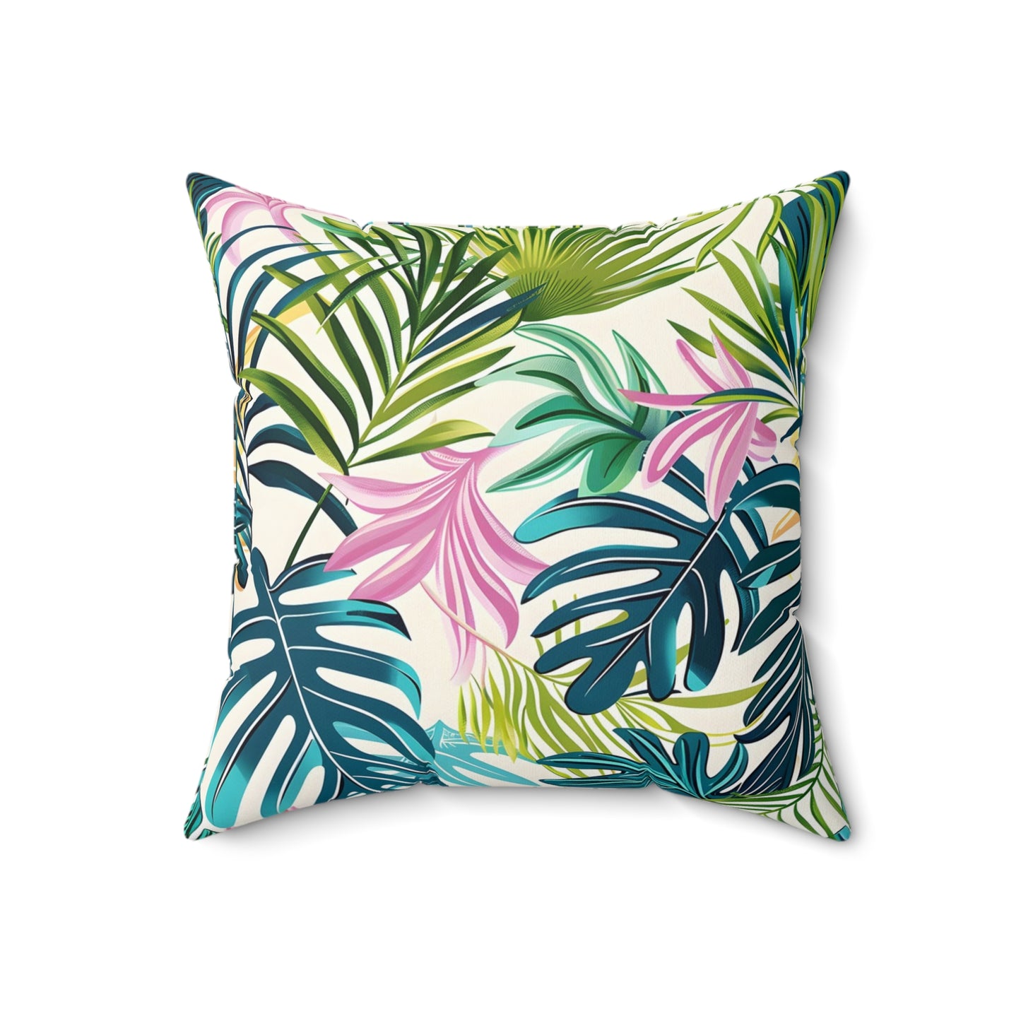 Paradise Bloom Leaf - Square Throw Pillow