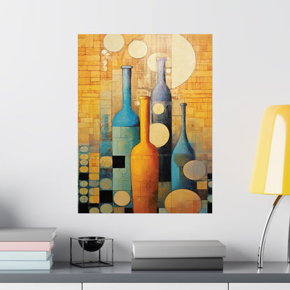 Cubist Cellar Dreams - Modern Wall Art (Unframed)