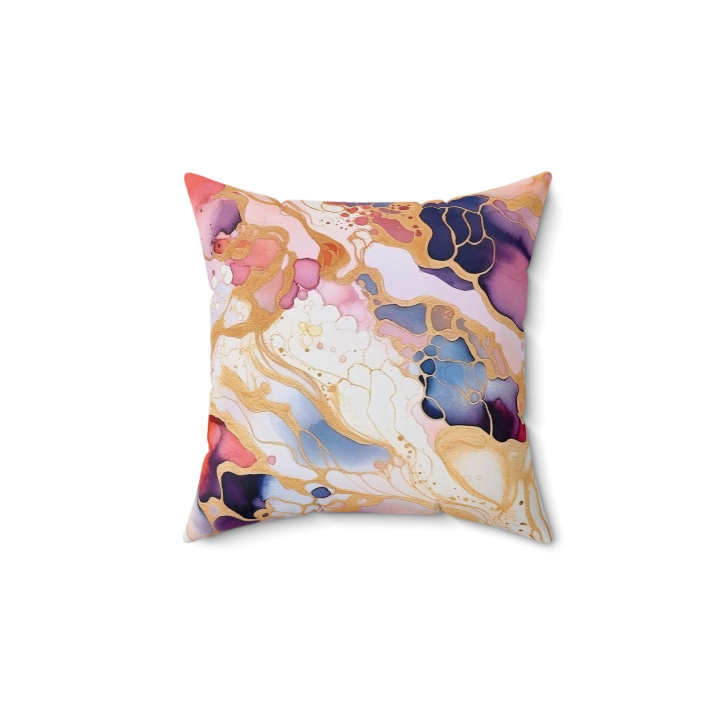 Blackcurrant Splash - Watercolor Square Pillow