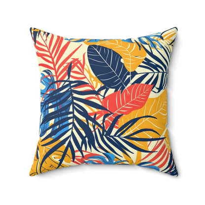 Sun-Kissed Oasis Leaf - Square Throw Pillow