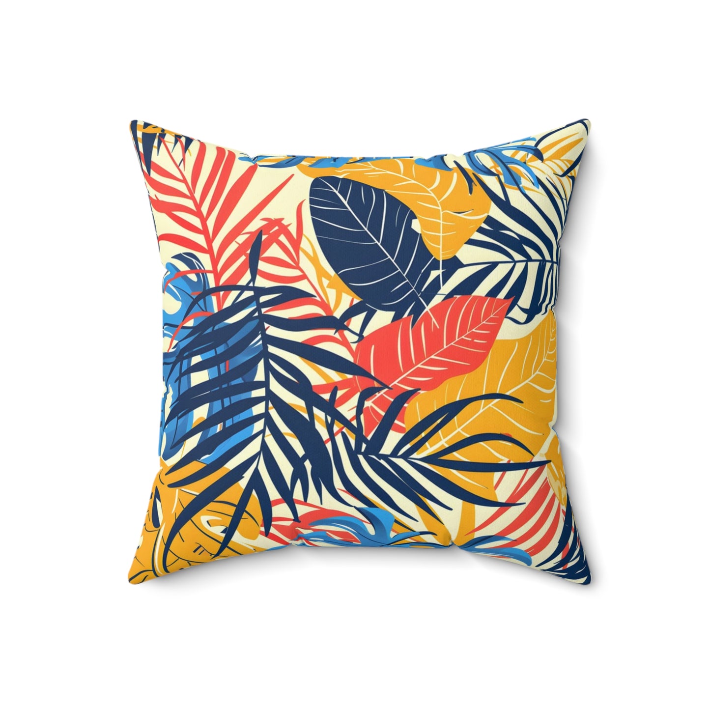 Sun-Kissed Oasis Leaf - Square Throw Pillow