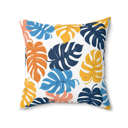 Sunset Horizon Leaf - Square Throw Pillow