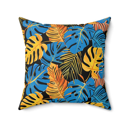 Sunshine Breeze Leaf - Square Throw Pillow