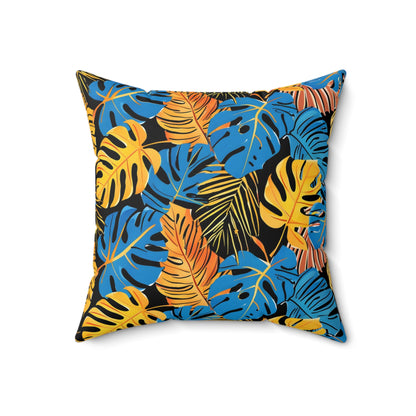 Sunshine Breeze Leaf - Square Throw Pillow