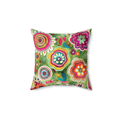 Groovy Petal Parade - Square Throw Pillow