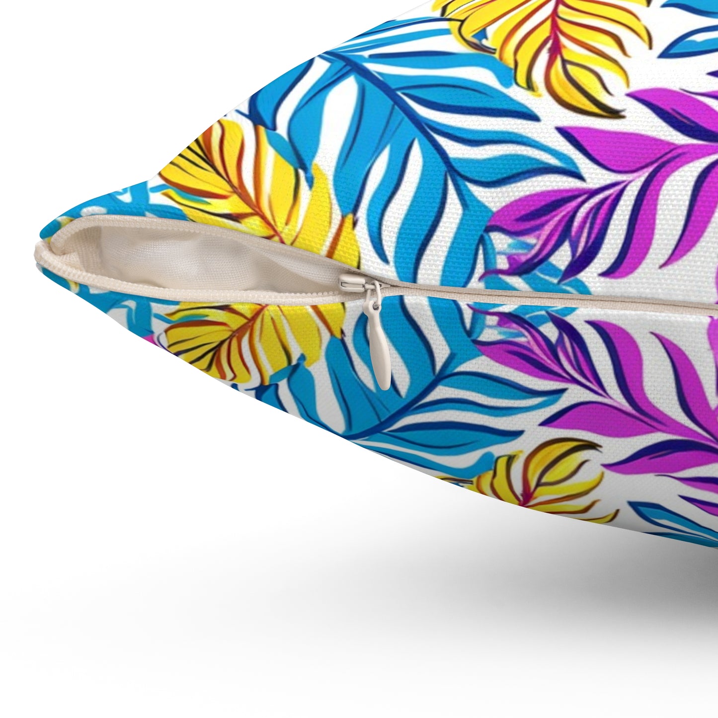 Vibrant Summer Leaf - Square Throw Pillow