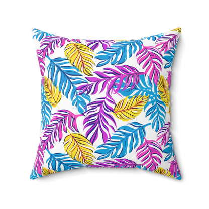 Vibrant Summer Leaf - Square Throw Pillow