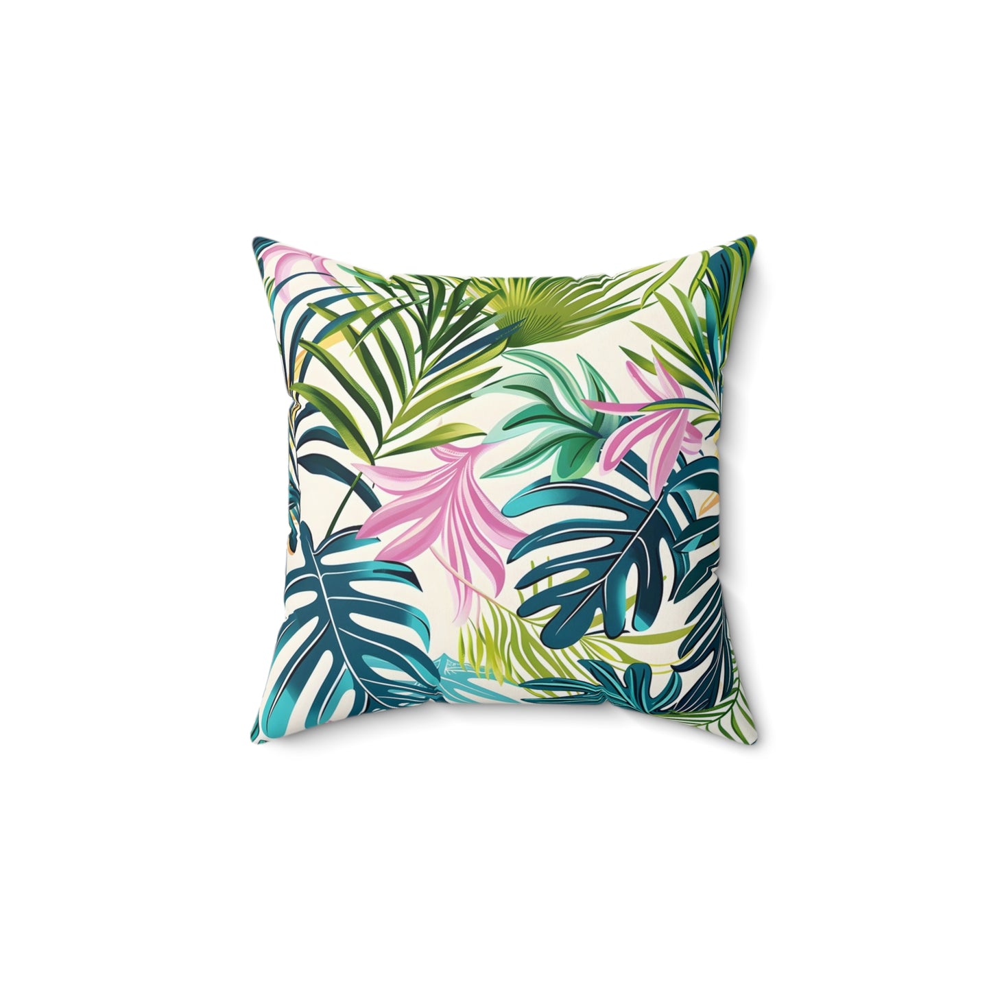 Paradise Bloom Leaf - Square Throw Pillow