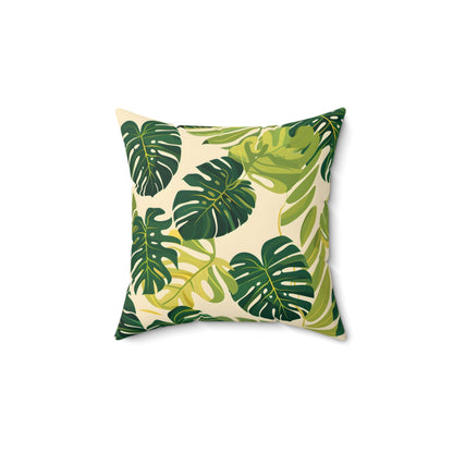 Sunshine Jungle Leaf - Square Throw Pillow