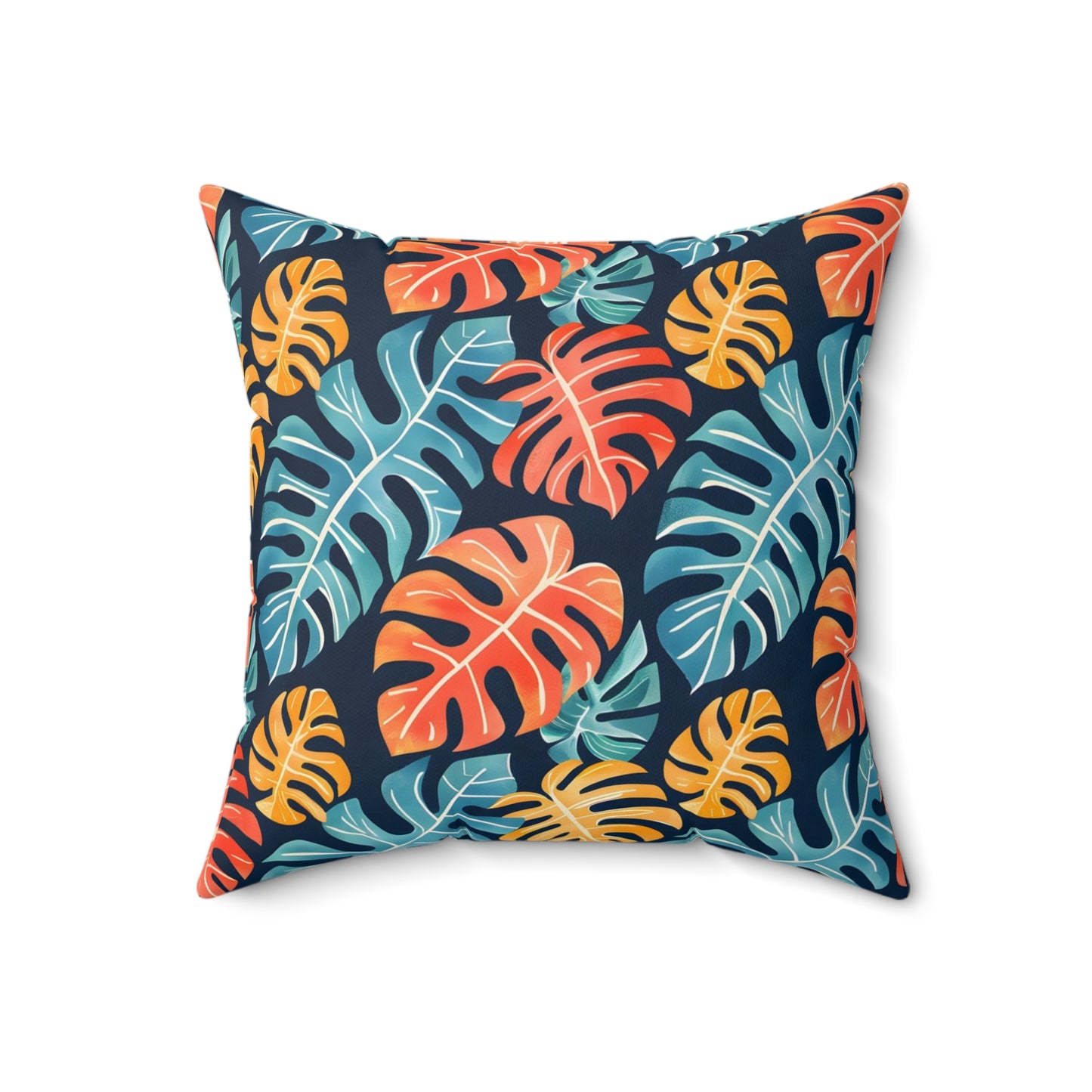 Coral Reef Leaf - Square Throw Pillow