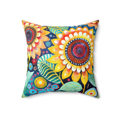 Vibrant Petal Pop - Square Throw Pillow